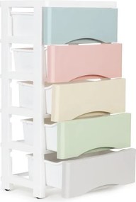 Рафт с 5 чекмеджета в пастелни цветове