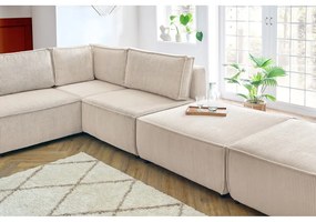 Кремав променлив велурен U-образен ъглов диван Nihad modular - Bobochic Paris