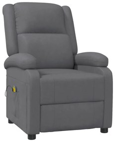 340165 vidaXL Масажен стол, сив, изкуствена кожа