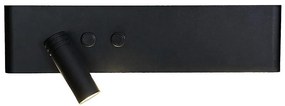 LED стенен насочващ осветител RESORT LED/10W/230V + LED/3W, черен ляв