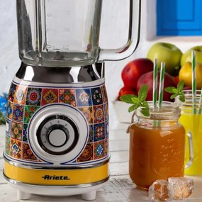 Блендер Ariete Positano 0583/0P, 1000W, 1.5 л, 4 скорости+импулси, Трошене на лед, Бял/жълт