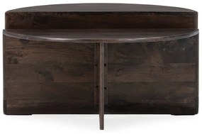 Тъмнокафява кръгла масичка за кафе от масивно манго ø 80 cm Divya – MOME