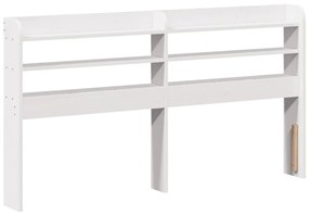 850954 vidaXL Горна табла с рафтове, бяла, 135 см, масивно дърво бор