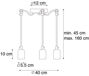 Индустриална висяща лампа сив бетон - Cava 3