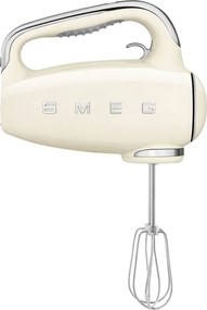 Ръчен миксер SMEG 50's Style HMF01CREU, 250W, 9 скорости, Турбо, Скрит LED дисплей, Таймер, Аксесоари, Кремав