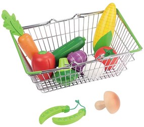 Lelin Toys - Детска кошница за пазар със зеленчуци