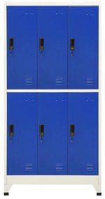 339802 vidaXL Заключващ се шкаф, сиво и синьо, 90x45x180 см, стомана