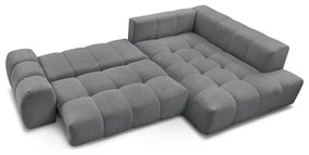 Тъмносив шенилов сгъваем/с място за съхранение ъглов диван (десен ъгъл/L форма) Everest – Bobochic Paris