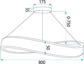 ВИСЯЩА ТАВАННА ЛАМПА SWE068-CP 80cm GOLD