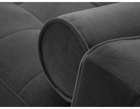 Тъмно сиво кадифено ъглово канапе, десен ъгъл Santo - Milo Casa