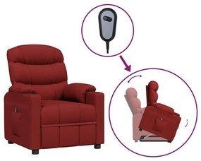 3143532 vidaXL Изправящ стол, виненочервен, текстил