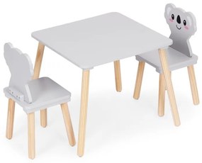 Детски мебели - маса и 2 стола с облегалки във формата на коала