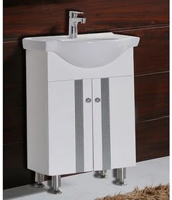 Долен шкаф за баня ICP 6042, PVC, бял, с умивалник, 60x41.5x85см