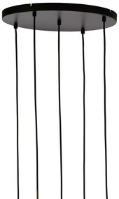 Тъмносиво и бронзово висящо осветително тяло със стъклен абажур ø 45 cm Lukaro – Light &amp; Living