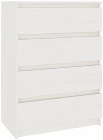 808104 vidaXL Страничен шкаф, бял, 60x36x84 см, борово дърво масив