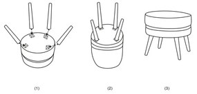 Тюркоазено столче за крака Paris - Mauro Ferretti