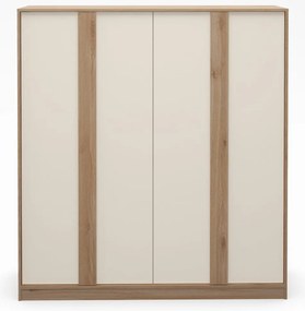Кремаво-естествен гардероб от декор от дъб 180x197,5x53 cm Dennis – Marckeric
