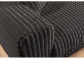 Тъмносив диван от рипсено кадифе 213 cm Justin – Ropez