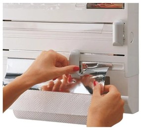 Бяла стенна пластмасова поставка за кухненско фолио и хартиени кърпи Parat – LEIFHEIT