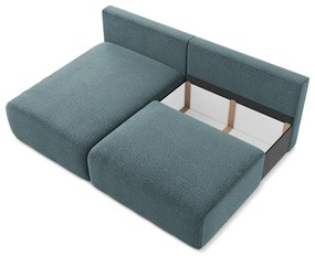 Тюркоазен разтегателен ъглов диван с място за съхранение (ляв ъгъл) Kalena – Makamii