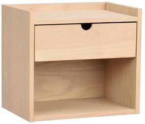 Висящо нощно шкафче с рафтове, изработено от дъбова дървесина в естествен цвят Hillmond - Rowico