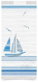 Хартиен джоб за прибори със салфетка и декор "ЛОДКА" 11x25см (BB120)-ПАКЕТ 125бр LUNI PAPER - Horecano