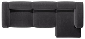 Тъмносив ъглов диван от рипсено кадифе (десен ъгъл) Bergano – Cosmopolitan Design