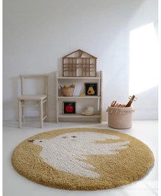 Детски килим в цвят жълта охра ø120 cm Bohemian Bird Miel – Nattiot