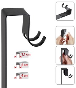 Черен висящ рафт за баня от неръждаема стомана Bribano – Wenko