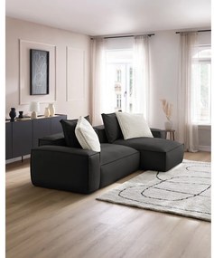 Черен ъглов диван от изкуствена кожа (променлив) Boheme – Bobochic Paris