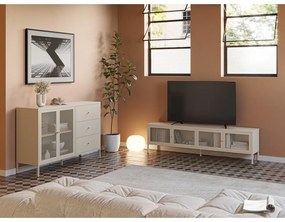 Кремав метален скрин 140x90x40 cm Fayna – Marckeric