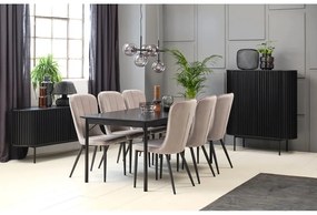 Черен шкаф в дъбов декор 125x110 cm Siena - Unique Furniture