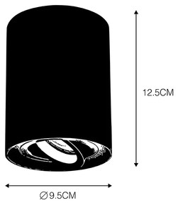 Интелигентен повърхностно монтиран прожектор черен със стомана, включващ WiFi GU10 - Rondoo Up
