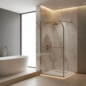 Параван за душ Rea Sky Brush Gold 120