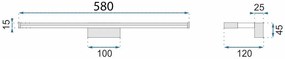 АПЛИК ЗА БАНЯ LED 12W 58CM APP369-1W CHROM