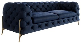 Тъмносин кадифен диван 225 cm Chelsea Bis – Ropez
