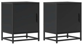 848709 vidaXL L Нощно шкафче черно 40x31x50 cm Изработена дървесина и метал