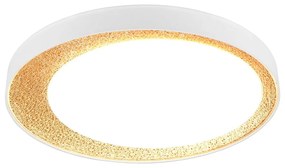 Бяло-светлокафяво LED осветително тяло за таван ø 45 cm Aleta – Trio