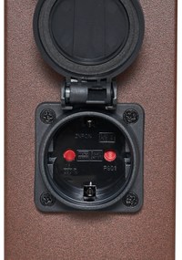 Външна лампа ръждивокафява с прозрачно стъкло 80 см IP44 с контакт и сензор за движение - Malios