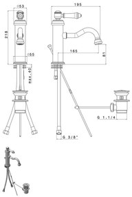Стояща батерия за мивка в лъскаво-сребрист цвят Vienna – Sapho
