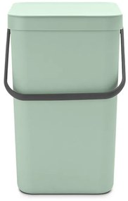 Кош за разделно събиране на боклук Brabantia Sort&Go 1005522, 25 л, Дръжка, Възможност за стенен монтаж, Светлозелен