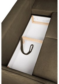 Зелен сгъваем ъглов диван от рипсено кадифе (десен ъгъл) Tori – Bonami Selection