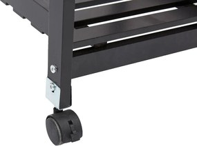 Кухненска количка 5five Gustaf, Черен, С плот от стъкло