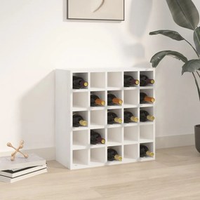 821538 vidaXL Шкаф за вино, бял, 56x25x56 см, борово дърво масив