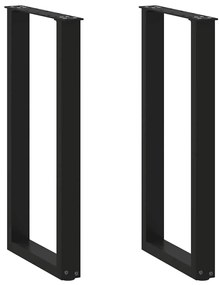 4013168 vidaXL Крака за конзолна маса, U-образни, 2 бр., черни, 28 x (72-73) см, стомана