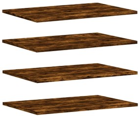 838243 vidaXL Стенни рафтове 4 бр опушен дъб 60x40x1,5 см инженерно дърво