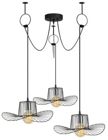 Черна висяща лампа за 3 крушки Tel Hat - Opviq lights