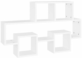 807250 vidaXL Стенен рафт във форма на кола, бял, 82x15x51см, инженерно дърво