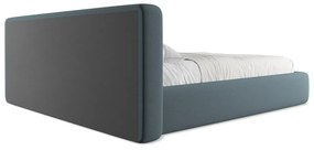 Синьо двойно тапицирано легло с място за съхранение и включена подматрачна рамка 180x200 cm Kiana – Makamii