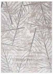 Модерен бежов килим с мотив от нежни листа Ширина: 120 см | Дължина: 170 см
